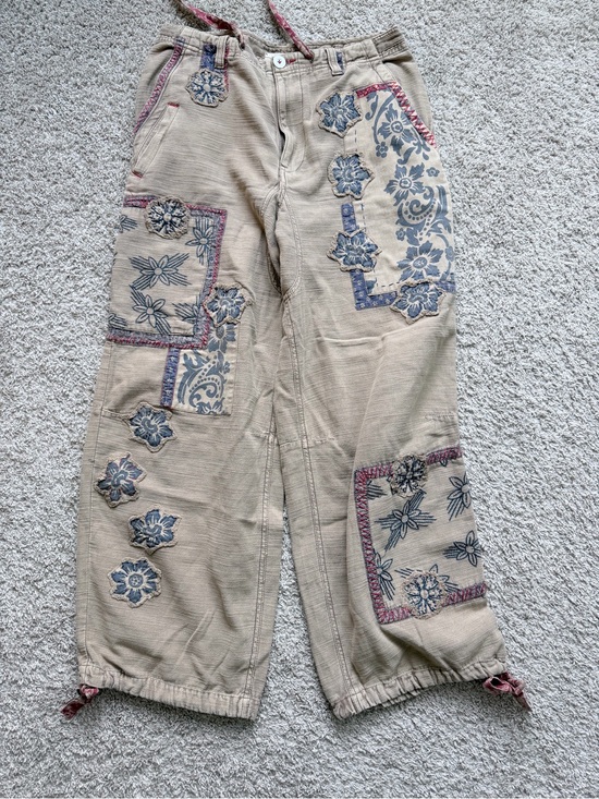 We The Free Pants - We The Free Pants with Blue Floral Patchwork